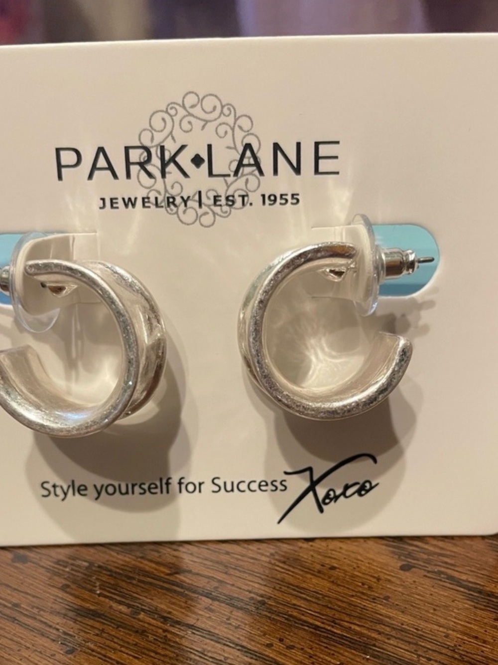 Park Lane Bliss Polished Silver C-Shape Hoop Earrings